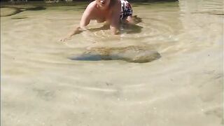 Playing with my Titties in the Ocean 4k