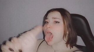 SLUT DEEPTHROATING 8 INCHES SLOPPY AS FUCK