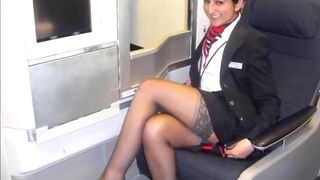 Stewardess in stockings