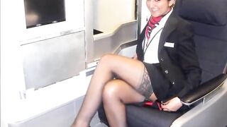 Stewardess in stockings