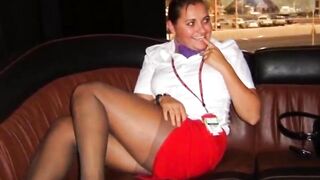 Stewardess in stockings