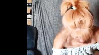 Skinny granny become crazy while riding dick