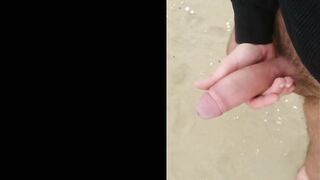 My big cock on the beach, voyeurs and milf