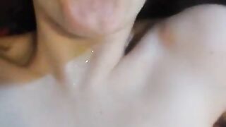 PinkMoonLust Thinks she can SQUIRT GLITTER in her Mind! she Tastes her own Pussy Cum & Pours on Neck