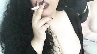 Goddess Smoking with her Pathetic sub - Smoking Fetish