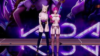 [MMD] BLACKPINK - Kil this Love Strip Vers. Ahri Akali Evelynn Kaisa 3D Erotic Dance