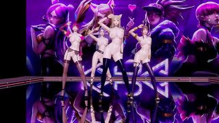 [MMD] BLACKPINK - Kil this Love Strip Vers. Ahri Akali Evelynn Kaisa 3D Erotic Dance