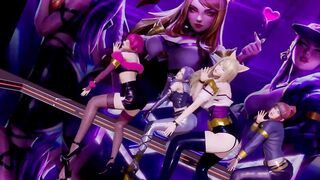 [MMD] BLACKPINK - Kil this Love Strip Vers. Ahri Akali Evelynn Kaisa 3D Erotic Dance