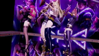 [MMD] BLACKPINK - Kil this Love Strip Vers. Ahri Akali Evelynn Kaisa 3D Erotic Dance