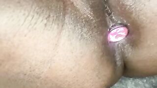 Super Wet Ebony BBW Plays with new Rose Toy