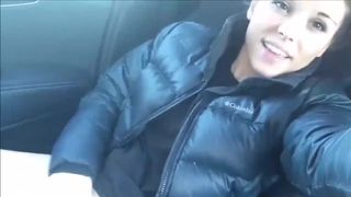 Busty Teen Masturbating in Parter's Car