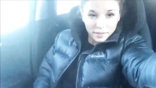 Busty Teen Masturbating in Parter's Car