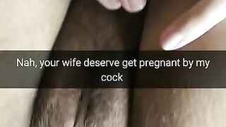 Fuck the Condom! I will Creampie your Wife Pussy and she will get Pregnant [cuckold Snapchat]