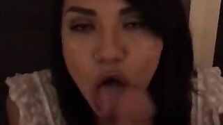 Blowjob from Slutty Latina in Lingerie Watching Vegas Fountians. Hot POV!!