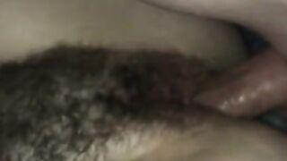 Amateur Hairy BBW messy creampie