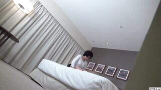 Japanese Hotel Massage Covert Masturbation Before Therapist Helps Out With Handjob and More