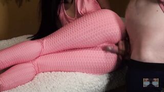 Edging his Cock on my Hot new Tights