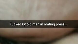 Old Man Fuck me in Mating Press with a Broken Condom...i Feel his Cum inside....[Cuckold.Snapchat]