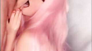 BELLE DELPHINE BLOWJOB TILL CUMSHOT PORN VIDEO