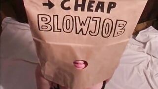 Anonymous Prostitute Cheap Blowjob Wearing a Paper Bag