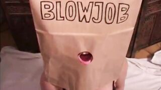 Anonymous Prostitute Cheap Blowjob Wearing a Paper Bag