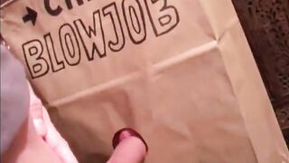 Anonymous Prostitute Cheap Blowjob Wearing a Paper Bag