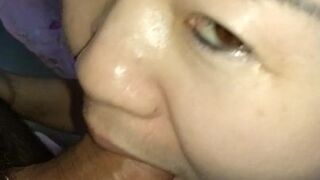 My asian friend again sucking cock, she know how to do it 3