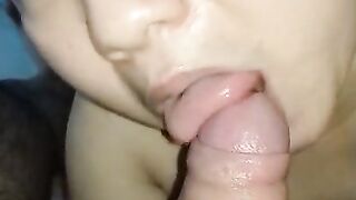 My asian friend again sucking cock, she know how to do it 5