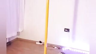 Sexy Tiny Girl Pole Dance Practice