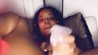 Tatted Ebony getting off