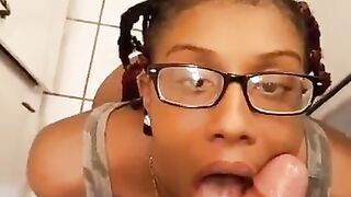 Tunisia black ebony slut with braids sucks big white bick sl