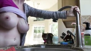 Busty Cheating Wife Banged On Kitchen Counter