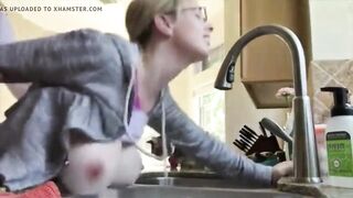 Busty Cheating Wife Banged On Kitchen Counter