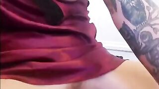 Fucking Machine and Petite Girl with Small Tits and Large Lips