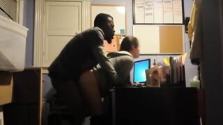 white pussy has sex with creampie in office