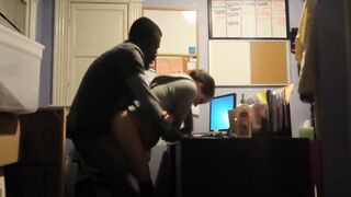 white pussy has sex with creampie in office