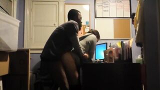 white pussy has sex with creampie in office