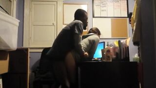 white pussy has sex with creampie in office