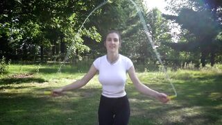 Piper Blush Jump Rope Test no Bra