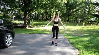 Piper Blush Jump Rope Test no Bra