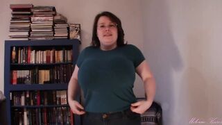 Huge Boob Tit Drop Blue Shirt