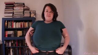 Huge Boob Tit Drop Blue Shirt