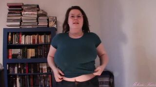 Huge Boob Tit Drop Blue Shirt