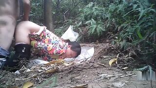 Mature asian street prostitute fuckt in the woods