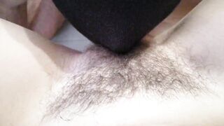 SHE LICKS MY HAIRY PUSSY CLOSE-UP, SPREAD HER LEGS AND LET ME LICK HER HAIRY PUSSY