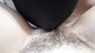 SHE LICKS MY HAIRY PUSSY CLOSE-UP, SPREAD HER LEGS AND LET ME LICK HER HAIRY PUSSY