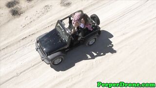 Jeep sex filmed by drone