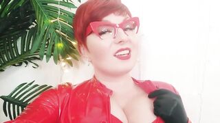 Red PVC Catsuit Vinyl Fetish, FemDom POV Dirty Talk Humiliation