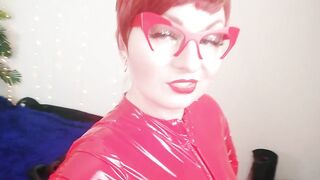 Red PVC Catsuit Vinyl Fetish, FemDom POV Dirty Talk Humiliation