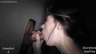 Masked Girl sucked cock and swallow cum (show cum in mouth)